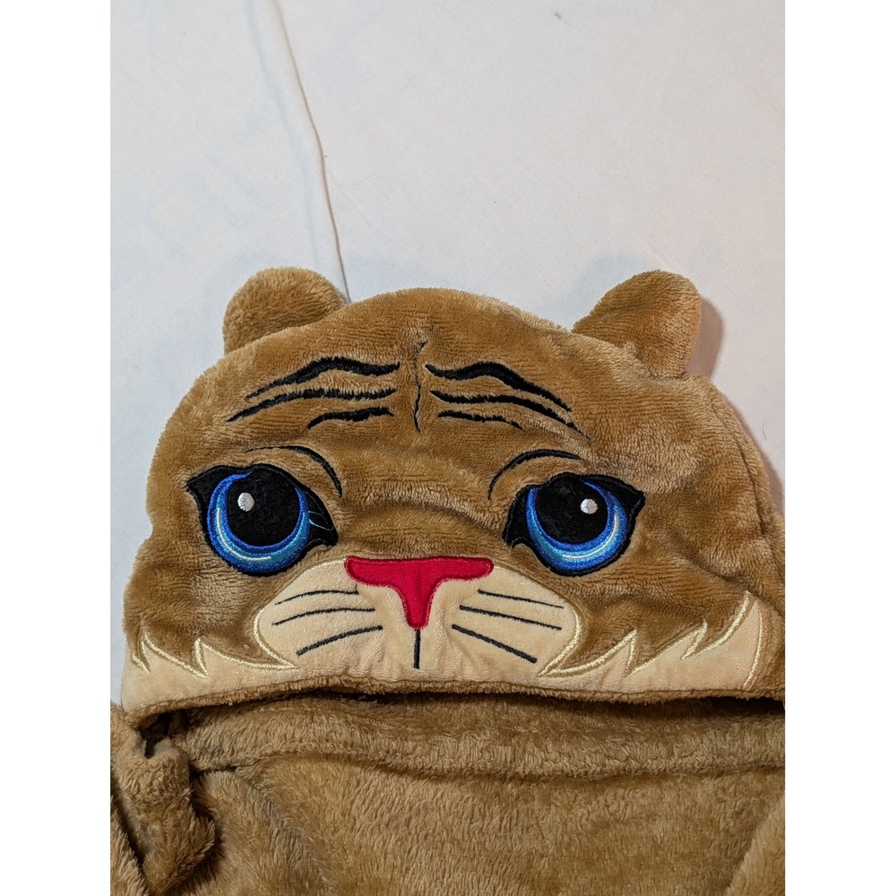 Panther Hooded Wearable Blanket Plush Fleece Brown Paw Pockets Loungewear